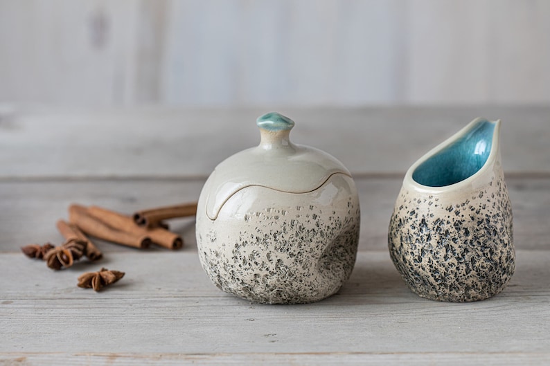 Sugar bowl & creamer jug Handmade ceramic sugar and milk set Unique gift! Red pottery Studio pottery Dishwasher safe image 5