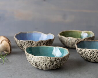 SET of 4 Ceramic soup bowls 6.3"/16cm Handmade pottery Ramen bowls Dinnerware