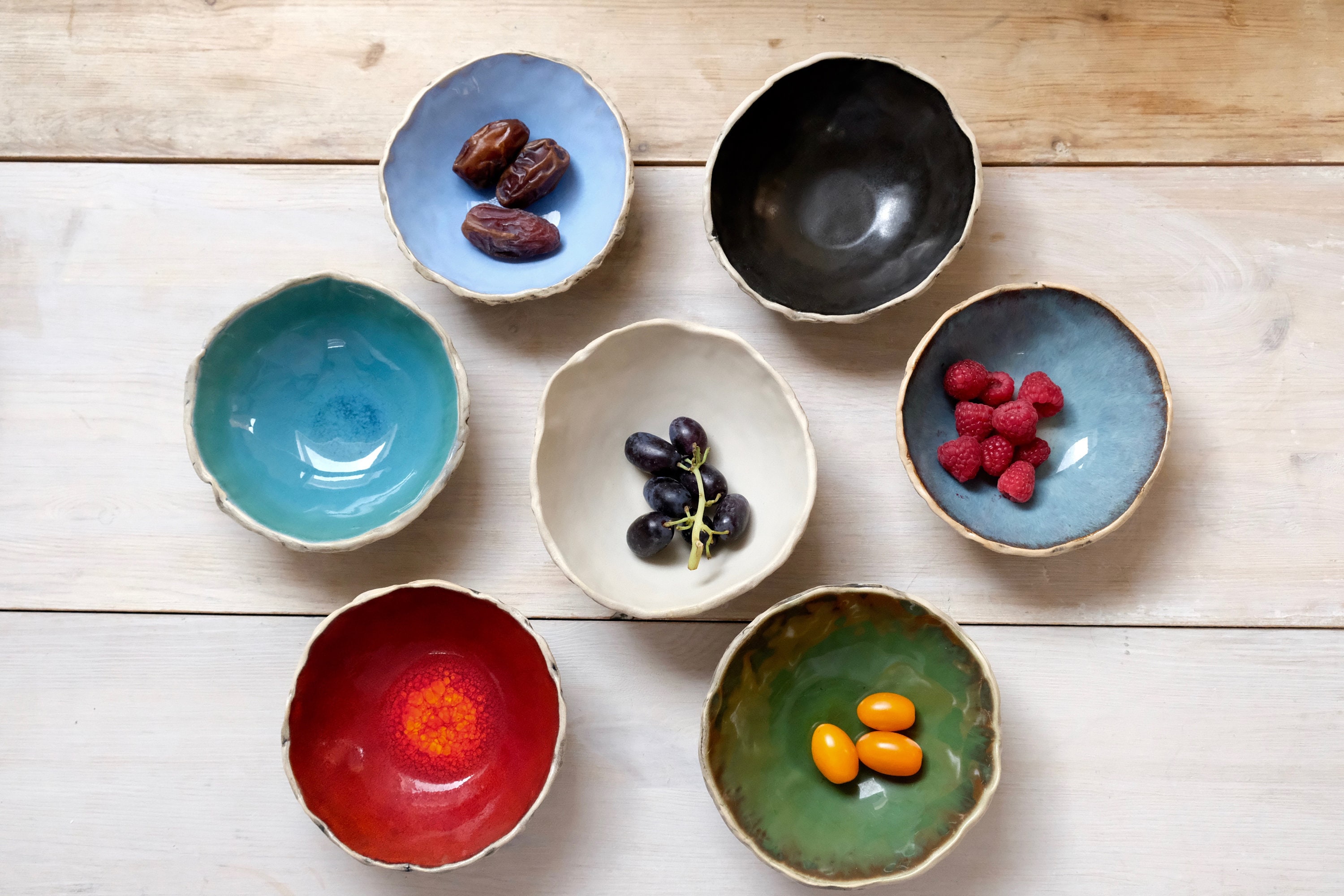 4 Dessert Bowl Set Handmade Ceramic Snack Bowl Set Unique Etsy