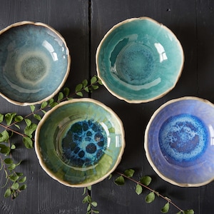 SET of 4 Ceramic soup bowls 6.3&quot;/16cm Handmade pottery Ramen bowls Dinnerware