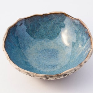 Blue Dessert Bowl Handmade Ceramic Snack Bowl Ice cream bowl Fruit bowl Pottery Bowl Speckled Blue
