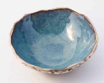 Blue Dessert Bowl | Handmade Ceramic Snack Bowl | Ice cream bowl | Tapas Bowl | Organic Pottery | Pottery Bowl