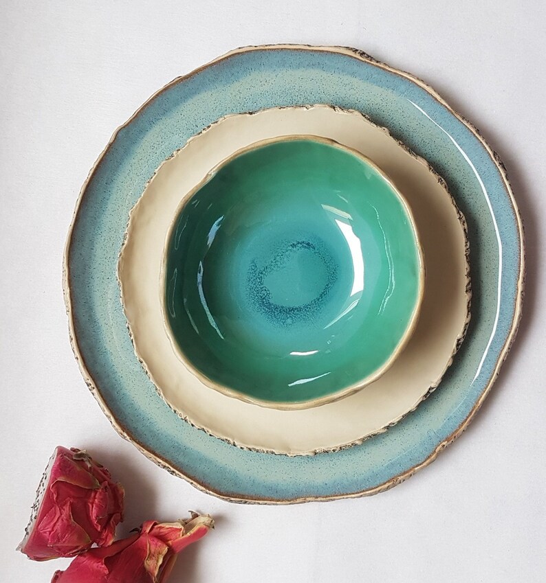 Handmade organic dinner set ceramics dinnerware set Etsy