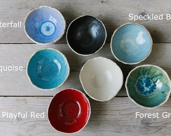 SET of 8 handcrafted dessert bowls Ice cream bowls Side dish bowls Organic pottery Unique dinnerware Durable stoneware