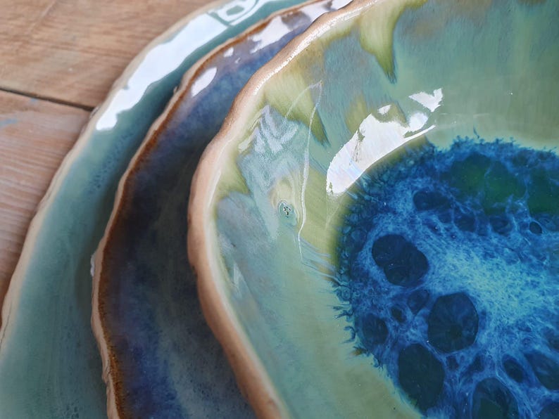 SALE 4 Person Handmade Ceramic Dinner Set Pottery Dinnerware Set summer