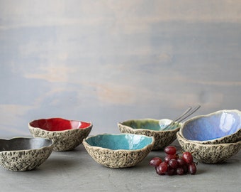 SET of 6 bowls Rustic bowls Dessert bowls Fruit bowls Handmade pottery