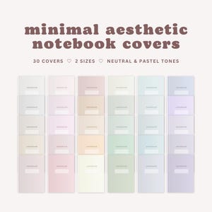 Cubiertas para cuadernos con estética minimalista / Tamaños A4 y carta de EE. UU. / Cubiertas para cuadernos digitales Goodnotes / Descarga digital instantánea en formato PDF