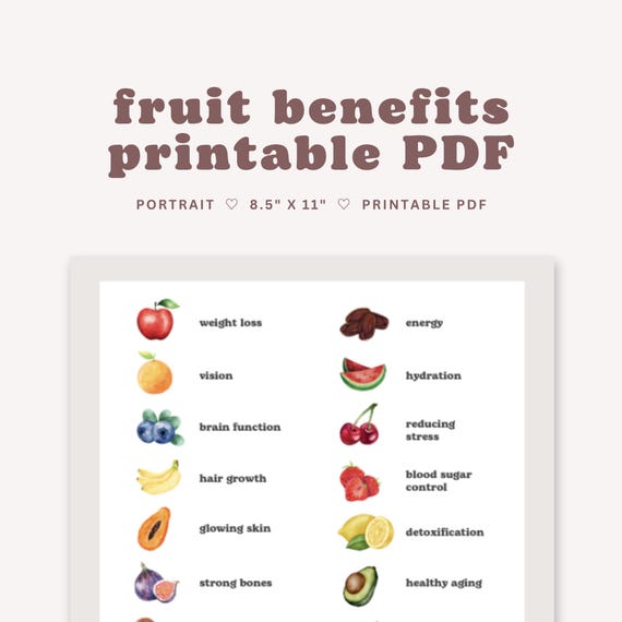 Health Benefits Of Fruits Chart