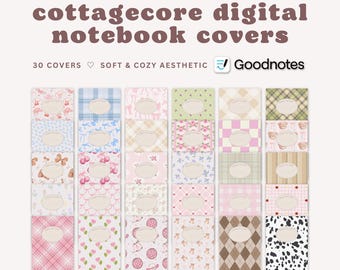 Cottagecore Pastel Digital Notebook Covers: Goodnotes, Notability (PDF Download)