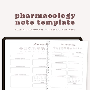 Pharmacology Note-Taking Template: Medication Reference (Printable PDF)