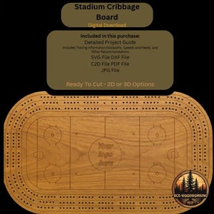 File CNC del tabellone da cribbage dello stadio di hockey: progetto 2D/3D (download digitale)