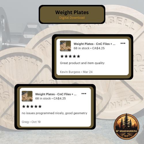 Weight Plates - Cnc Files + Project Guide - SVG, DXF, Carbide Create ...