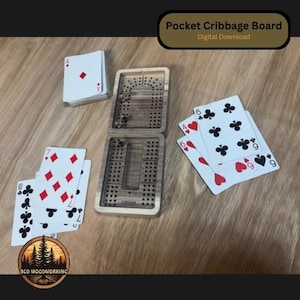 Archivos CNC para tablero de cribbage de bolsillo – Guía de proyecto para juego portátil (Descarga digital)