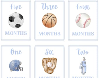 Mijlpaalkaarten babyjongen - sportthema