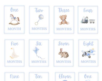 Classic Baby Boy Milestone Cards Printable