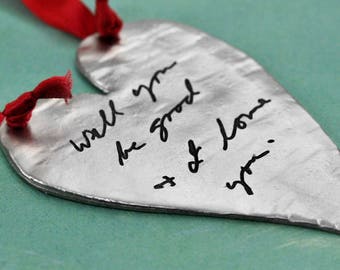 Large Heart Handwriting Ornament