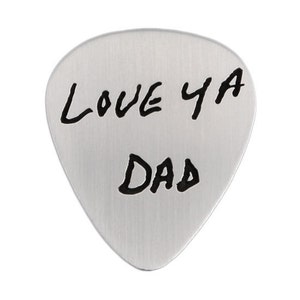 Guitar Pick with Your Handwriting Signature Jewelry Handwriting Jewelry Memorial Jewelry Remembrance Jewelry image 8