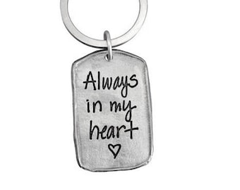 Handwriting Military Tag Key Chain Pewter - Signature Jewelry - Handwriting Jewelry - Memorial Jewelry - Remembrance Jewelry