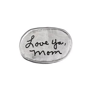 Oval Handwriting Pocket Token - Memorial Jewelry - Remembrance Jewelry
