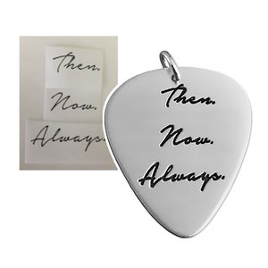 Guitar Pick with Your Handwriting Signature Jewelry Handwriting Jewelry Memorial Jewelry Remembrance Jewelry image 1