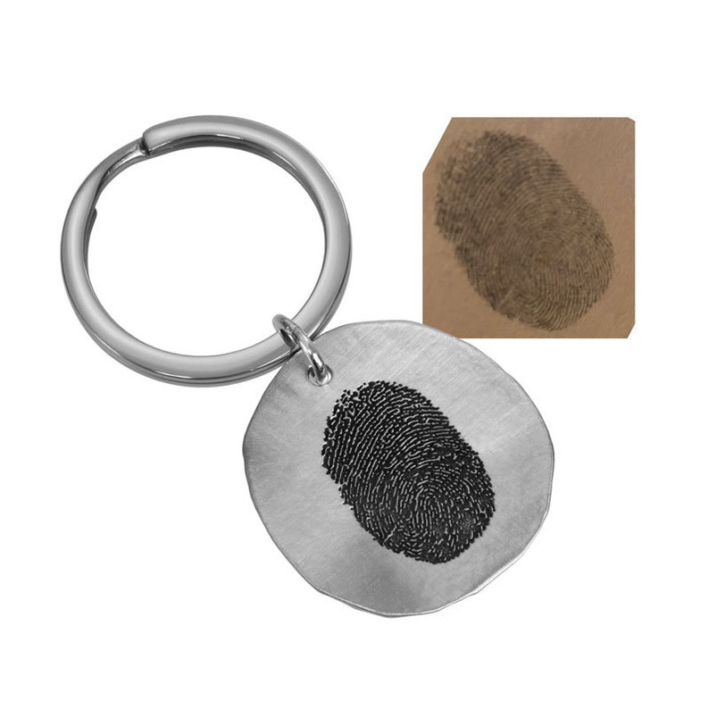 Handwriting Round Tag Key Chain Pewter Signature Jewelry - Etsy