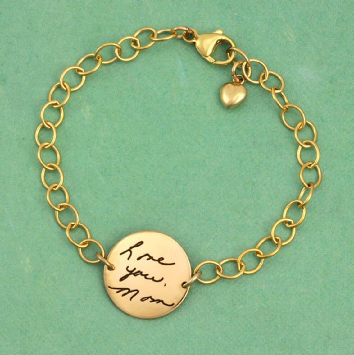 Handwriting Bracelet in Gold Signature Jewelry Handwriting Etsy