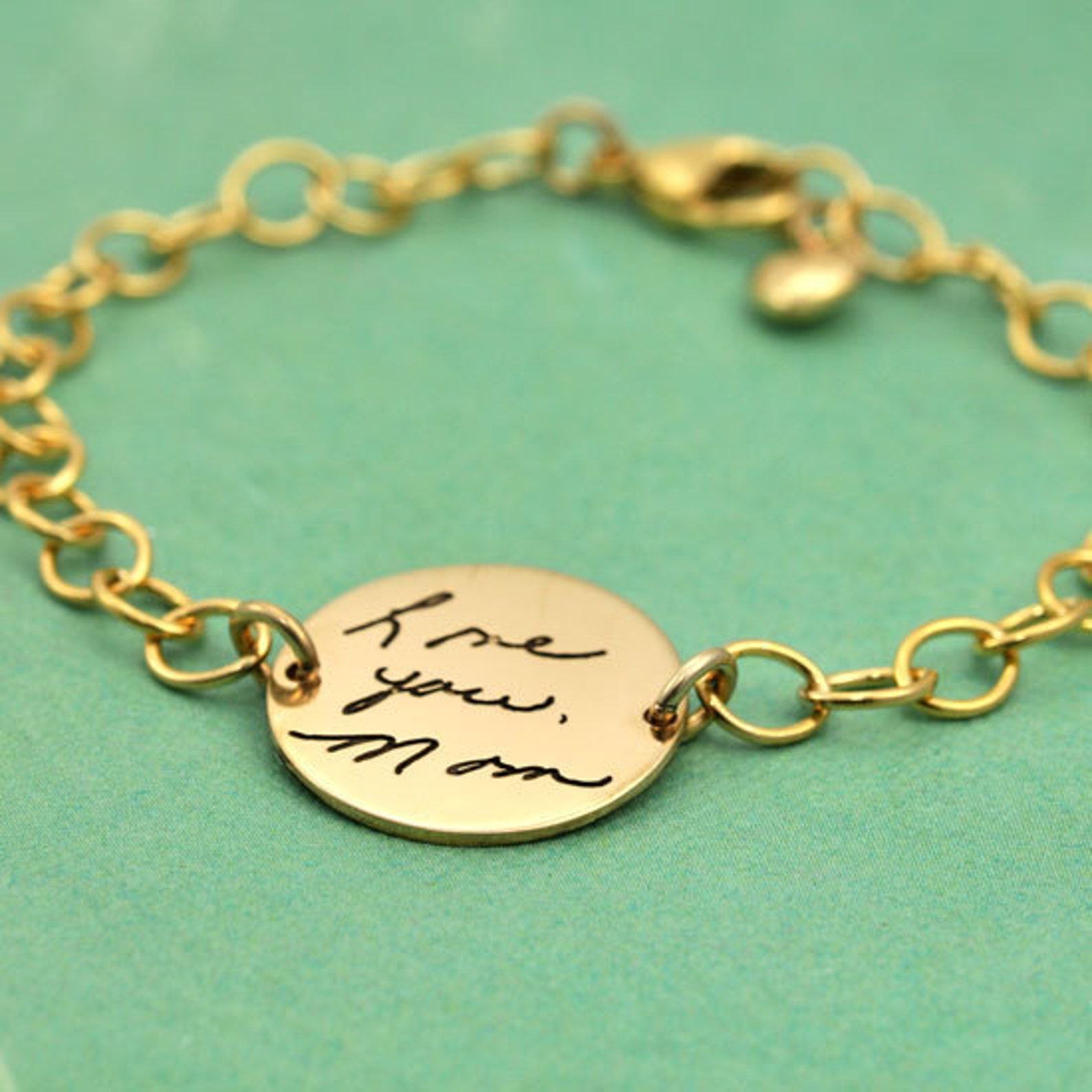 Handwriting Bracelet in Gold Signature Jewelry Handwriting Etsy
