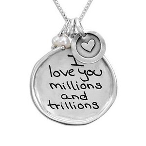 Handwriting Necklace Sculpted Raised Edge Large Circle - Remembrance Jewelry - Memorial Jewelry - Child&#39;s Drawing Necklace