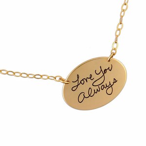 Large Oval Handwriting Charm in Gold - Signature Jewelry - Handwriting Jewelry - Memorial Jewelry - Remembrance Jewelry