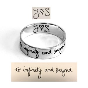 Handschrift Ring gemaakt met uw handschrift Unisex - Signature Sieraden - Handwriting Sieraden - Memorial Sieraden - Remembrance Sieraden