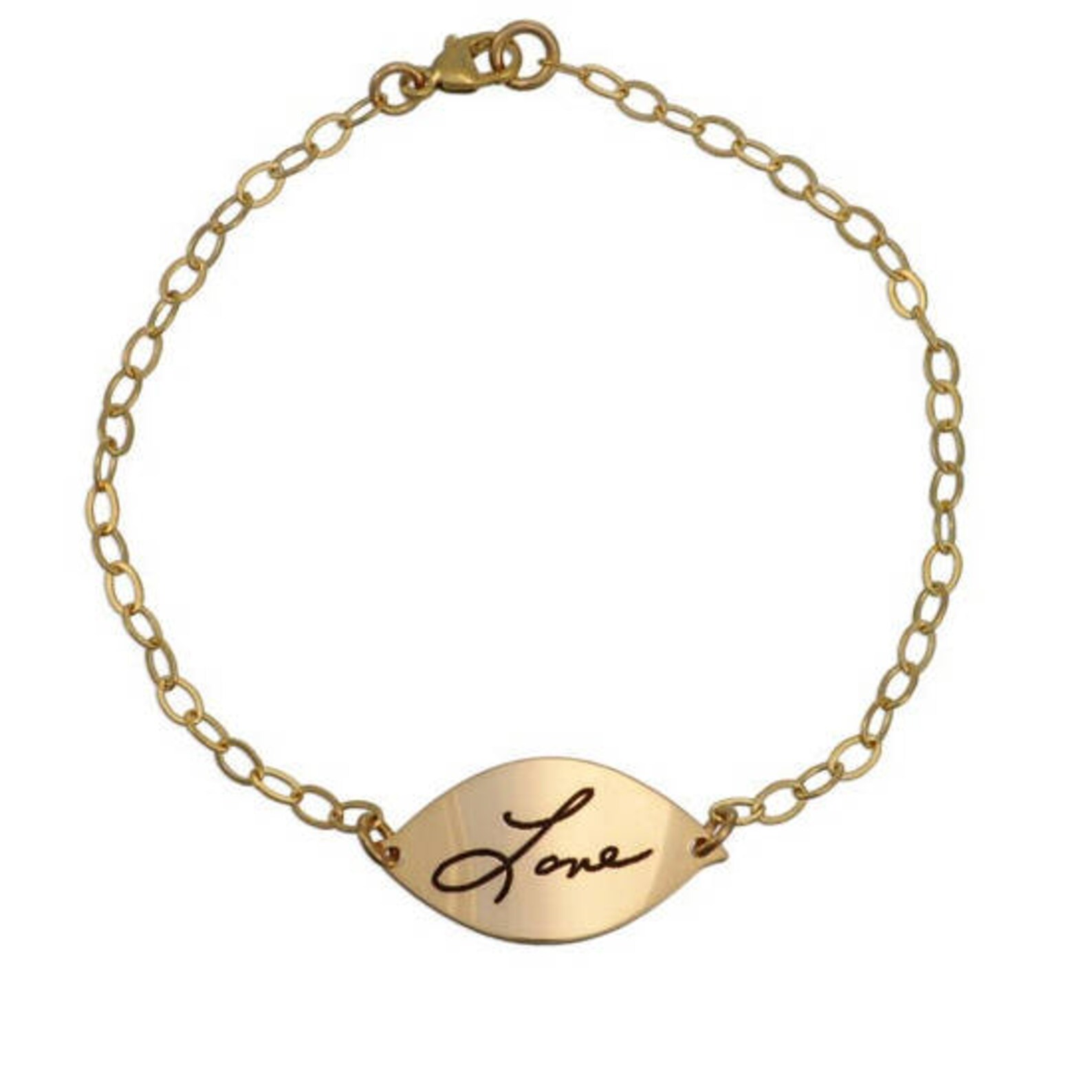 Sweet Petal Handwriting Bracelet Gold Remembrance Jewelry Etsy