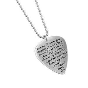 Guitar Pick with Your Handwriting Signature Jewelry Handwriting Jewelry Memorial Jewelry Remembrance Jewelry image 9