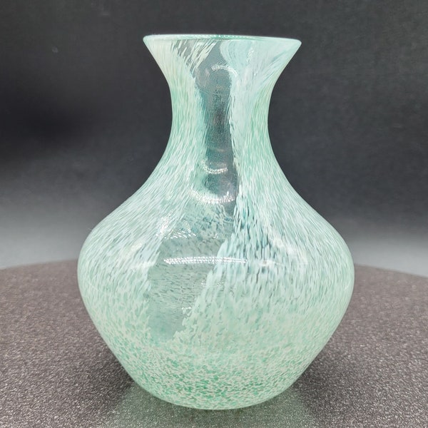 Caithness of Scotland Handblown Vase. Seafoam Green 4" x 3.5" With original label.