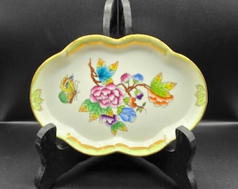 Vintage Herend Queen Victoria Porcelain Toothpick Holder, Match