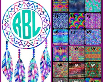 Dream Catcher Monogram Decal - Dream Catcher Sticker - Monogram Decal - Laptop, Tumbler, Water Bottle, Bumper - You Choose Size and Color
