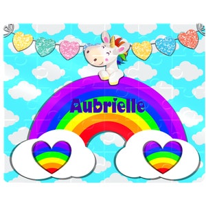 Puzzle, Kids Puzzle, Unicorn Rainbow Puzzle, Children&#39;s Custom Puzzle, Personalized Puzzle, Learning Toy, Kid Gift, Name Puzzle, Gift