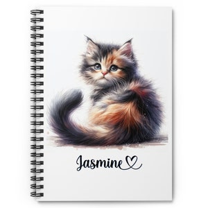 Cat Personalized Spiral Notebook, Kitten Personalized Journal - Cat Lover Notebook - Cats - Cat Mom - Rescue Cat - Kitty - New Cat Owner