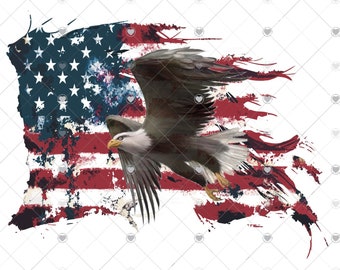 Patriotic Eagle Flag Sublimation Transfer, Flag Transfer, Ready to Use, Adult/Kid Shirt Size, Sub Image Ready to Press, DIY Sublimation