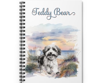 Havanese Beach Personalized Spiral Notebook, Havanese Personalized Journal - Dog Breed Notebook - Gift for Mom, Teacher Gift, Dogs, Dog Mom