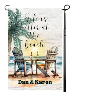 Beach Garden Flag, Personalized, Garden Flag, Name Garden Flag, Beach Decor, Beach Flag, Yard Decor, Yard Decoration, Beach House Decor