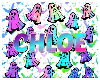 Halloween Personalized Kids Puzzle, Ghost Name Puzzle, Children's Custom Puzzle, Personalized Puzzle, Learning Toy, Kid Gift, Halloween Gift