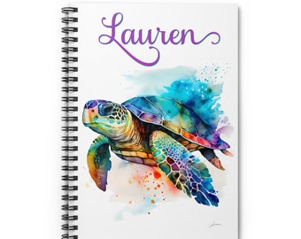 Personalized Sea Turtle Spiral Notebook - Sea Turtles Journal - Gift for Mom, Teacher Gift, Ocean Life, Sea Turtle Notebook, Mother's Day