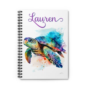 Personalized Sea Turtle Spiral Notebook - Sea Turtles Journal - Gift for Mom, Teacher Gift, Ocean Life, Sea Turtle Notebook, Mother&#39;s Day