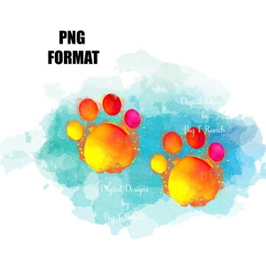 Design digital de impressão de pata para sublimação, download instantâneo PNG, para impressão, pegadas, patas de cachorro, patas de gato