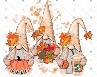 Fall Gnomes Sublimation Transfer, Ready to Press, Fall Sublimation Transfer, Autumn, Coffee, Harvest, Ready to Use, Sub, Shirt/Mug Sizes