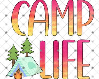 Transferencia de sublimación de Camp Life, Imagen de sublimación lista para presionar, Tienda de campaña, Árboles, Transferencia de sublimación de campamento, Regalo de campamento, Transferencia de campamento