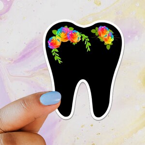 Rose Tooth Sticker, Tooth Laptop Sticker, Water Bottle Sticker, Teeth Sticker, Roses, Tumbler Sticker, Dental Assistant Sticker, Dentist