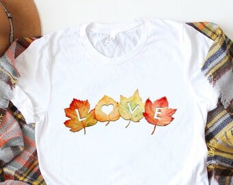 Love Fall Leaves Sublimation Transfer Ready to Press, Halloween, Autumn, Fall, Leaves Sub Transfer, Printed, Ready to Use, Shirt/Mug Size