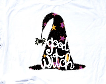 Good Witch Halloween Sublimation Transfer, Ready to Press, Witch, Ready to Use, Halloween Sub Design, Spooky, Fall, Shirt/Mug Sizes