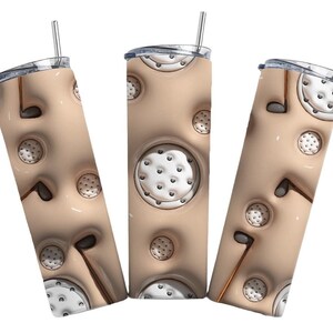 Golf Ball Tumbler Wrap Sublimation Transfer, 3D Inflated Puff, Ready to Press, 20 oz Straight, Tumbler Wrap for Men, Father&#39;s Day Wrap